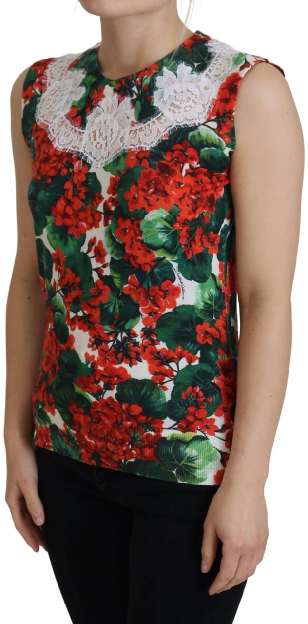 Dolce & Gabbana White Floral Wool Lace Vest Tank Top Divers