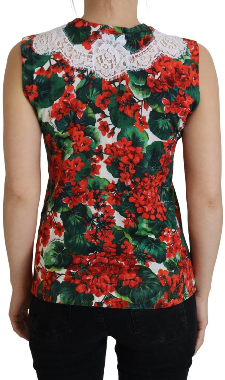 Dolce & Gabbana White Floral Wool Lace Vest Tank Top Divers