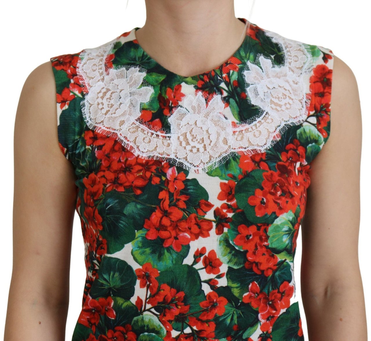 Dolce & Gabbana White Floral Wool Lace Vest Tank Top Divers