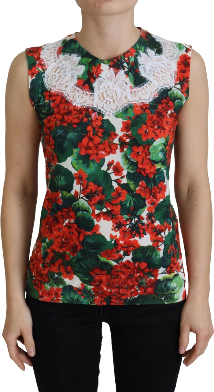Dolce & Gabbana White Floral Wool Lace Vest Tank Top Divers