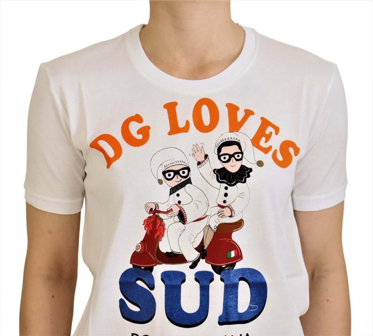 Dolce & Gabbana White Cotton DG Loves SUD T-shirt Wit