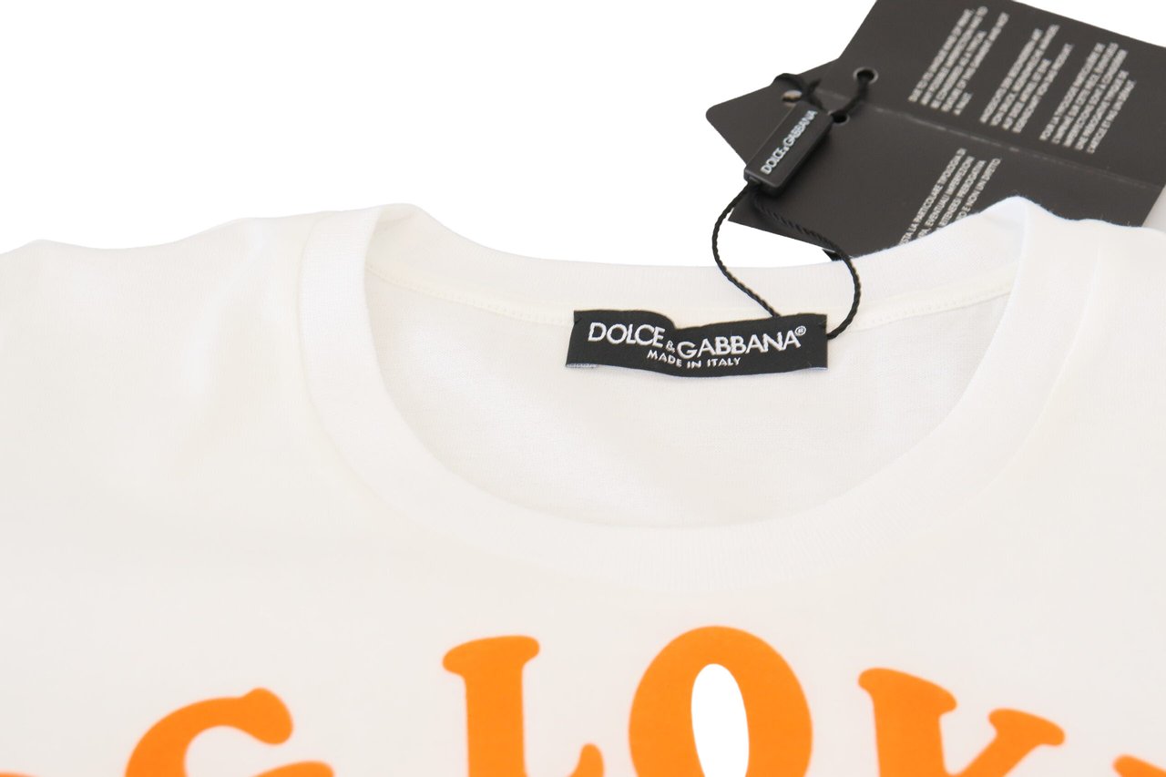 Dolce & Gabbana White Cotton DG Loves SUD T-shirt Wit