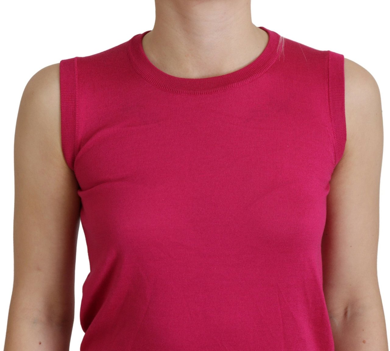 Dolce & Gabbana Pink Silk Vest Pullover Crewneck Tank Top Roze