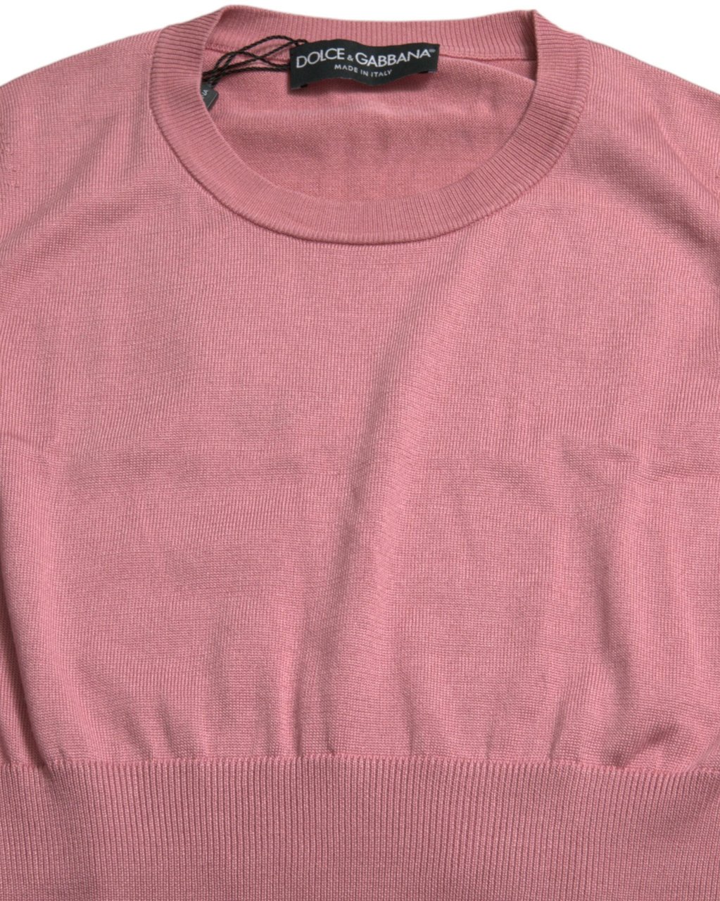 Dolce & Gabbana Pink Crew Neck Cropped Sleeveless Tank Top Roze