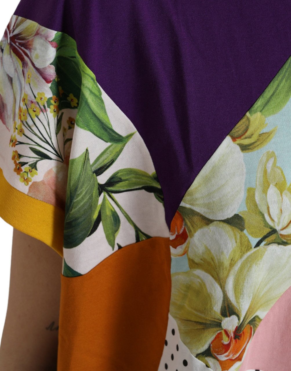 Dolce & Gabbana Multicolor Patchwork Cotton Silk Blouse Top Divers