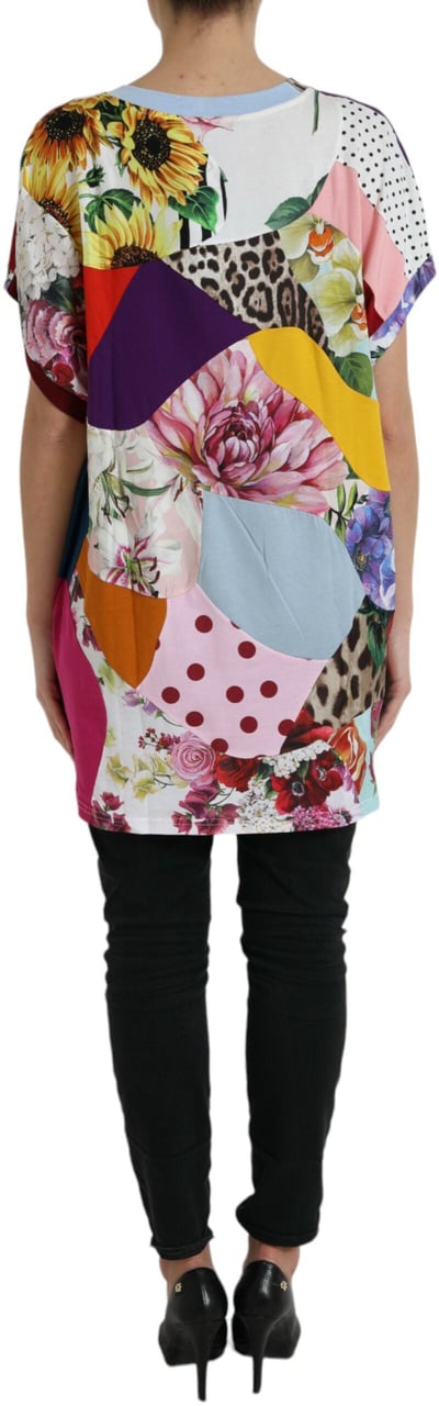 Dolce & Gabbana Multicolor Patchwork Cotton Silk Blouse Top Divers
