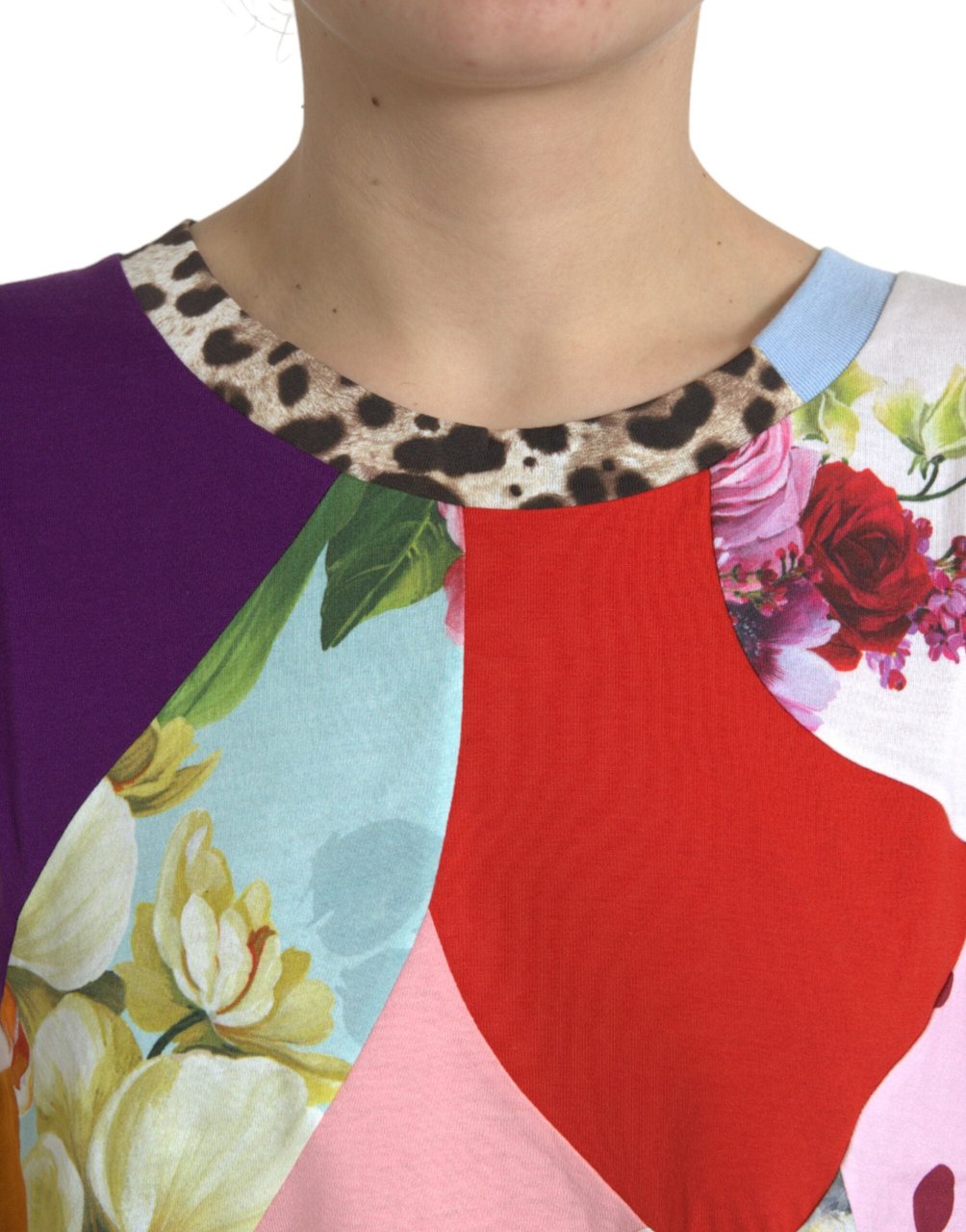 Dolce & Gabbana Multicolor Patchwork Cotton Silk Blouse Top Divers