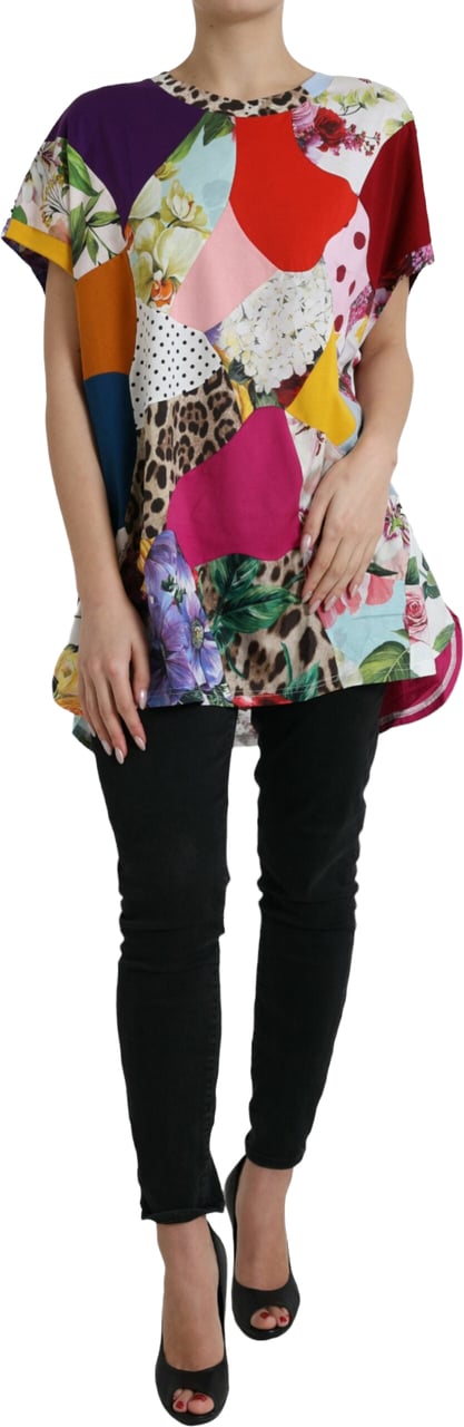 Dolce & Gabbana Multicolor Patchwork Cotton Silk Blouse Top Divers