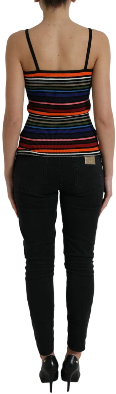 Dolce & Gabbana Multicolor Stripes Spaghetti Strap Tank Top Divers