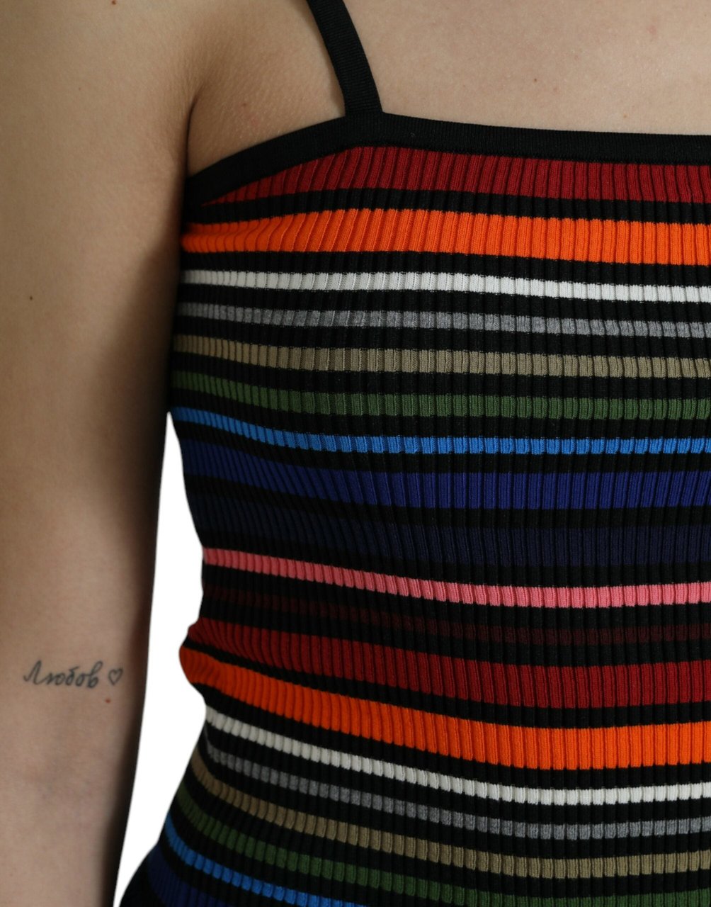 Dolce & Gabbana Multicolor Stripes Spaghetti Strap Tank Top Divers