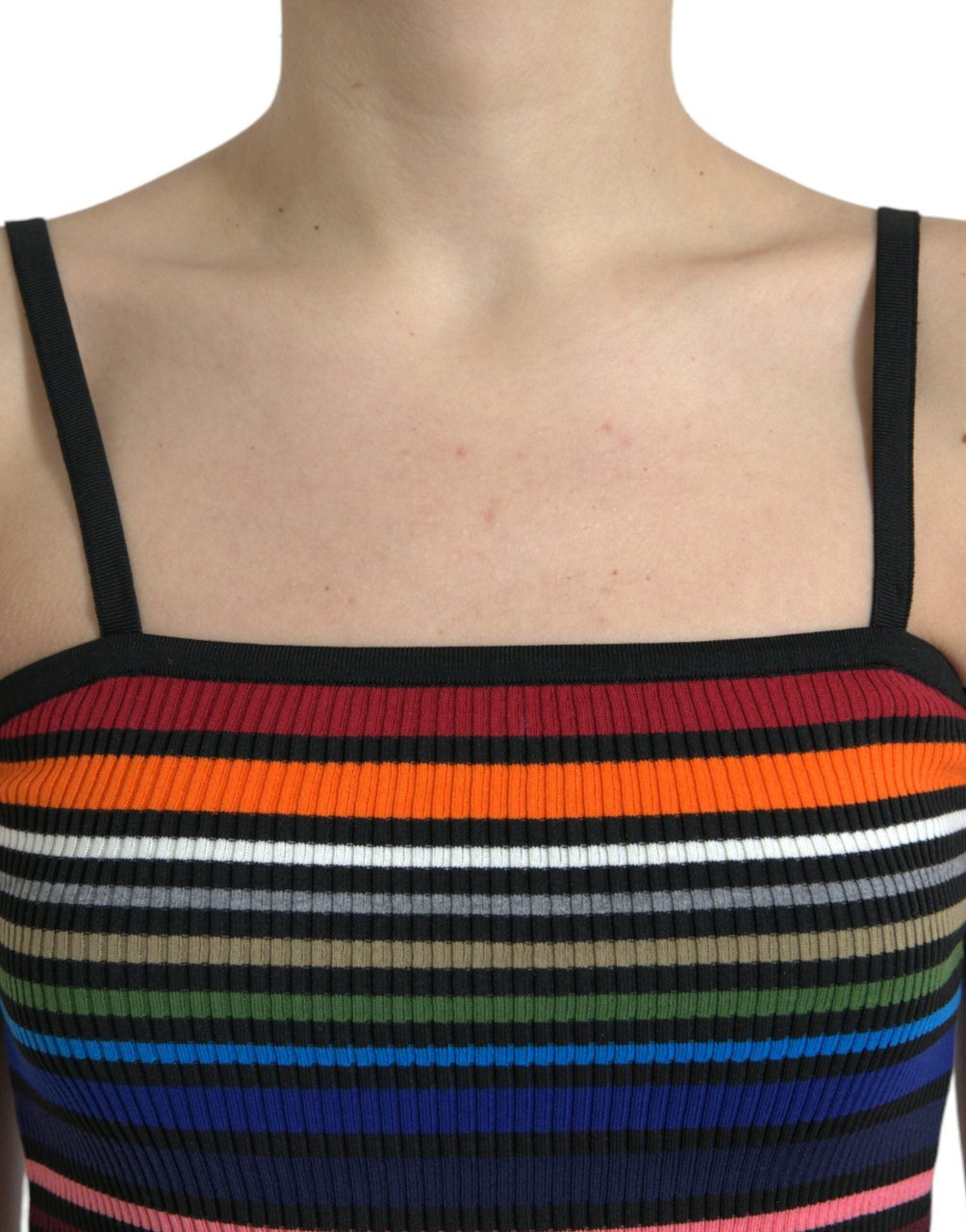 Dolce & Gabbana Multicolor Stripes Spaghetti Strap Tank Top Divers