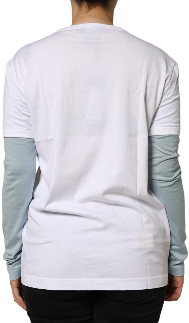 Dolce & Gabbana White Cotton Logo Print Round Neck T-shirt Wit