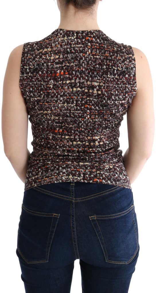 Dolce & Gabbana Multicolor Print Knit Top Wool T-shirt Divers