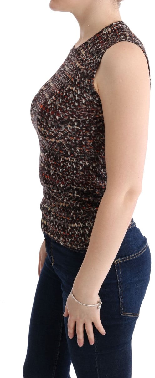 Dolce & Gabbana Multicolor Print Knit Top Wool T-shirt Divers