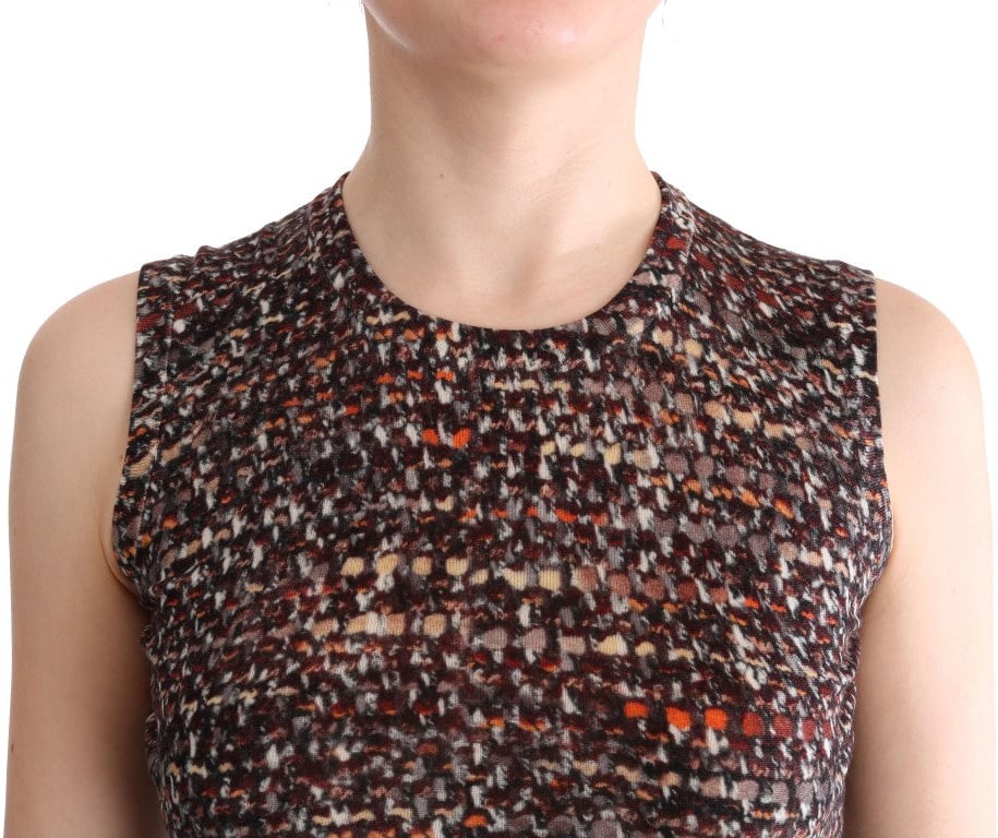Dolce & Gabbana Multicolor Print Knit Top Wool T-shirt Divers