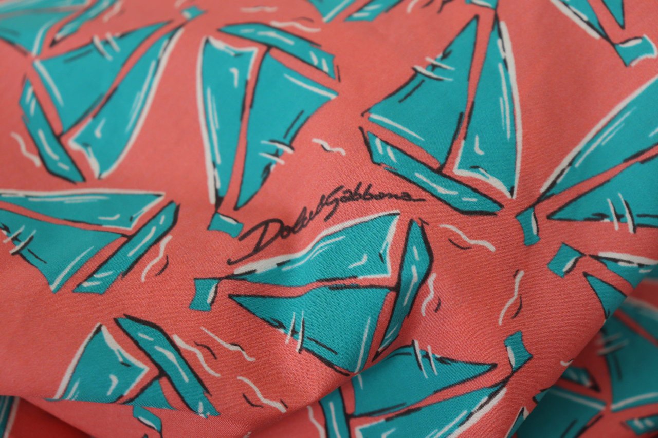 Dolce & Gabbana Pink Sail Boat Print Cotton T-shirt Wit