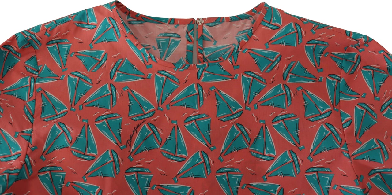 Dolce & Gabbana Pink Sail Boat Print Cotton T-shirt Wit