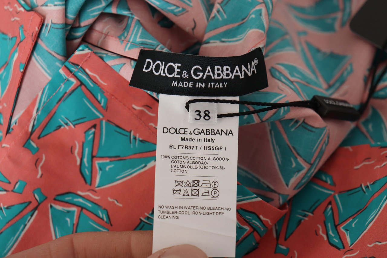 Dolce & Gabbana Pink Sail Boat Print Cotton T-shirt Wit