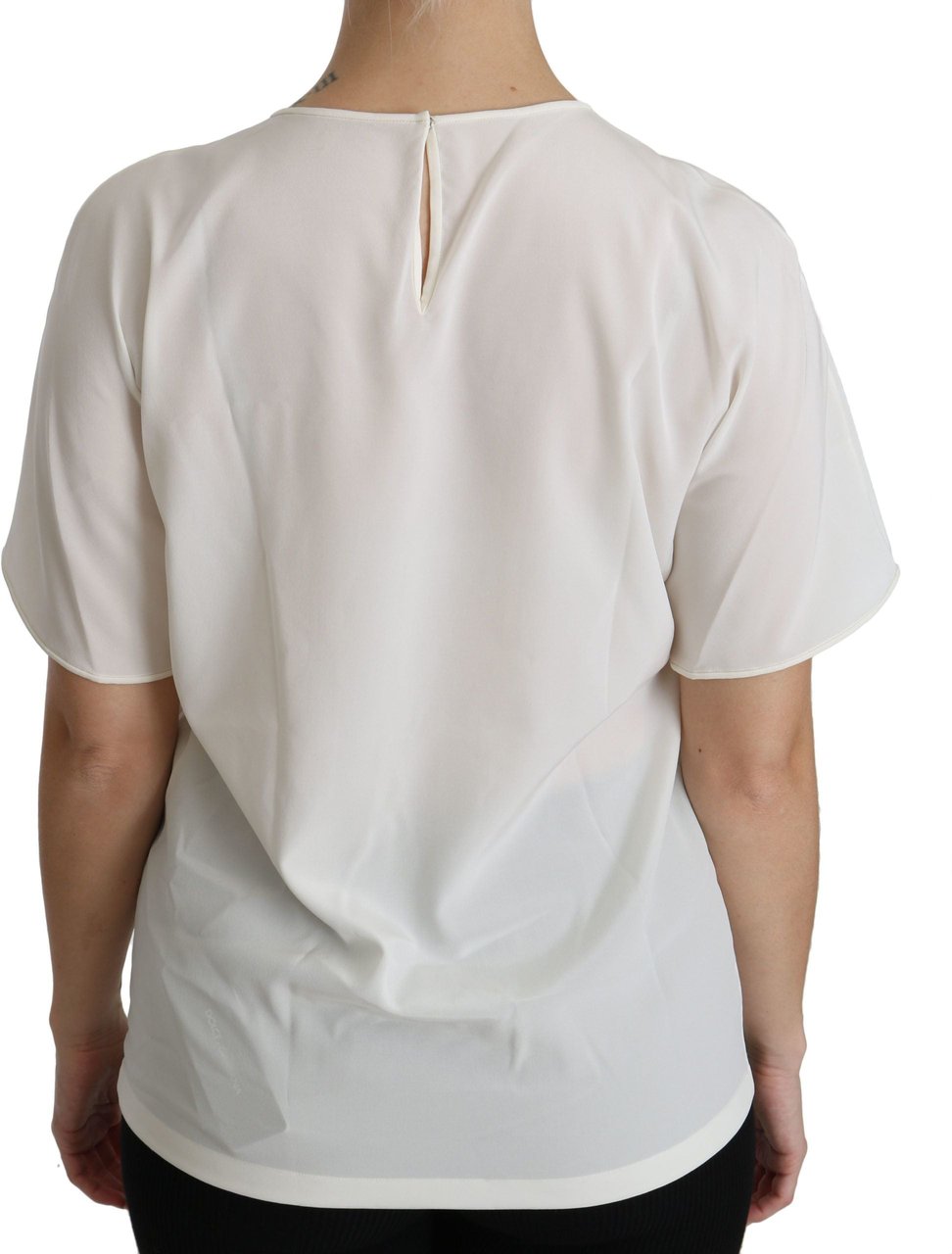 Dolce & Gabbana White #dgfamily Patch Short Sleeve Blouse Top Wit