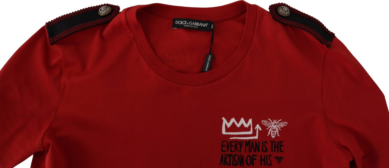 Dolce & Gabbana Red Amor Vincit Omnia Crewneck T-shirt Roze