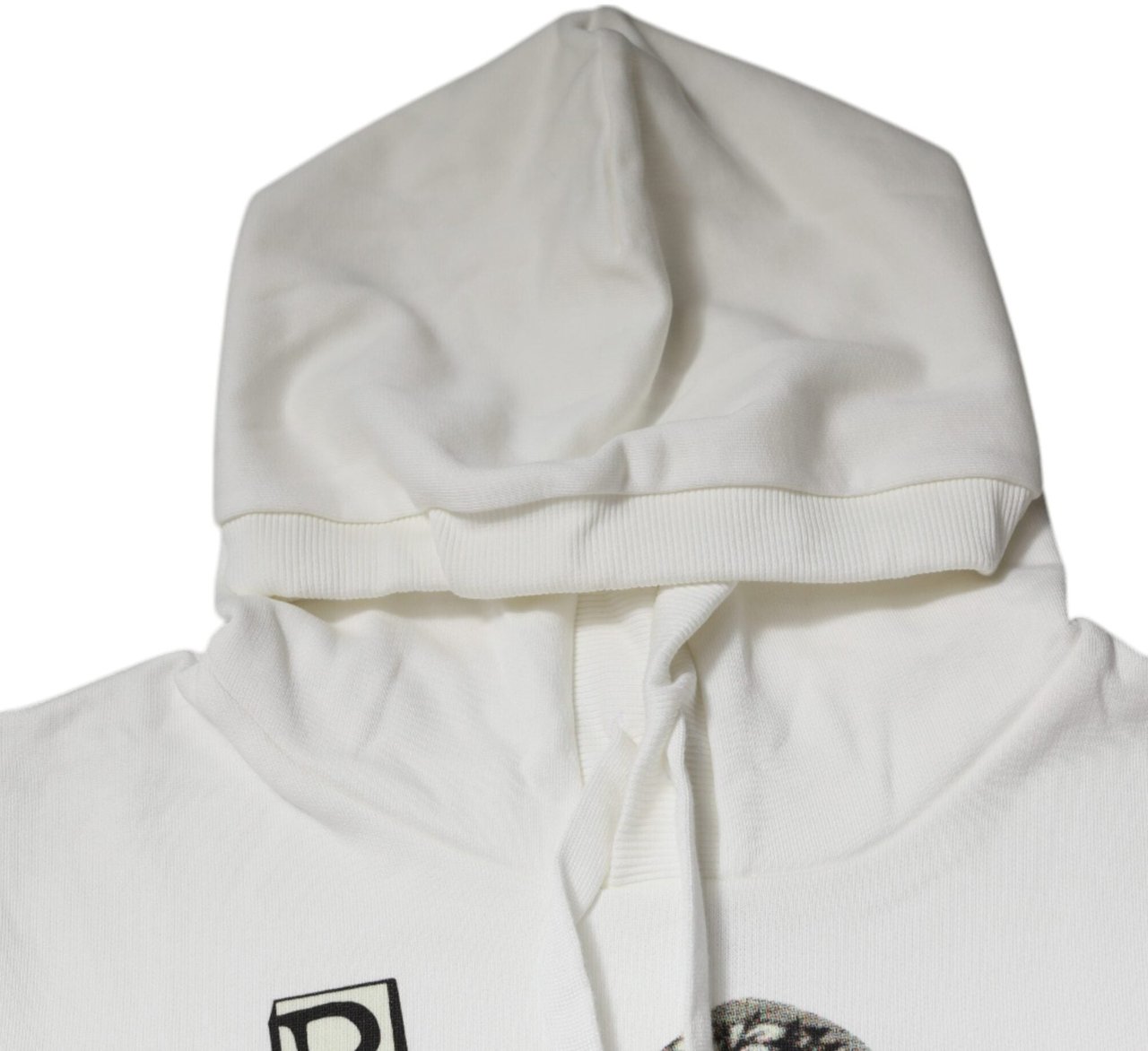 Dolce & Gabbana White Caesar Cotton Hooded Pullover Sweater Wit