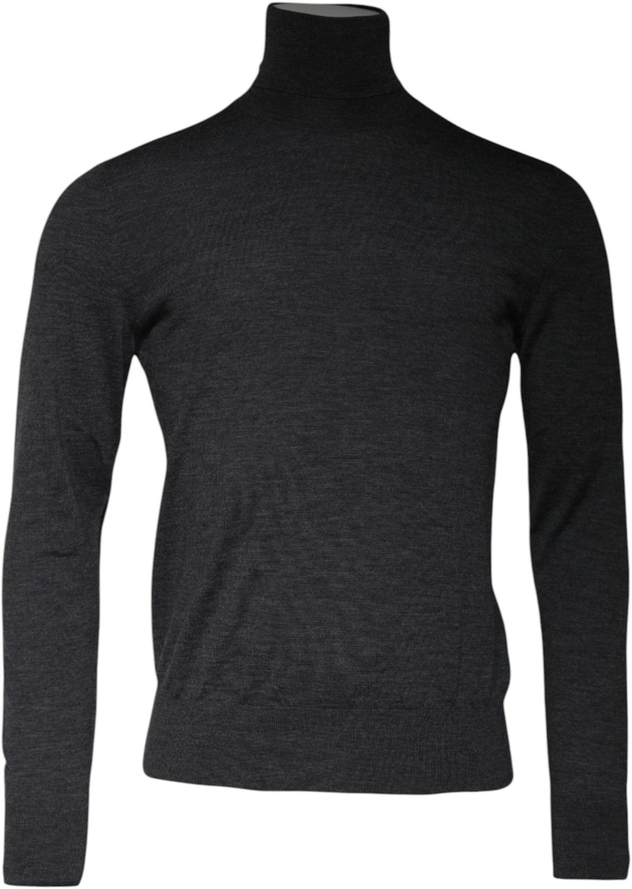 Dolce & Gabbana Gray Wool Knit Turtleneck Pullover Sweater Grijs