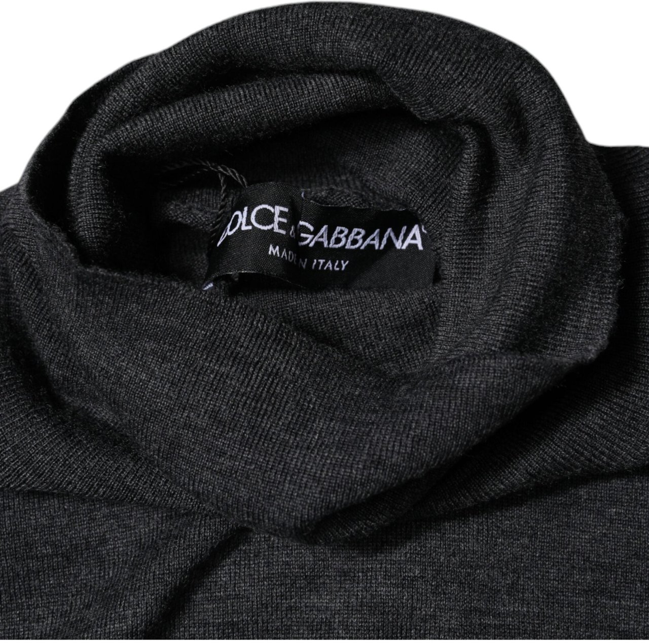Dolce & Gabbana Gray Wool Knit Turtleneck Pullover Sweater Grijs