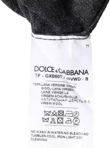 Dolce & Gabbana Gray Wool Knit Turtleneck Pullover Sweater Grijs