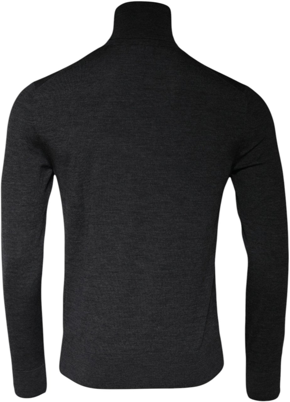 Dolce & Gabbana Gray Wool Knit Turtleneck Pullover Sweater Grijs