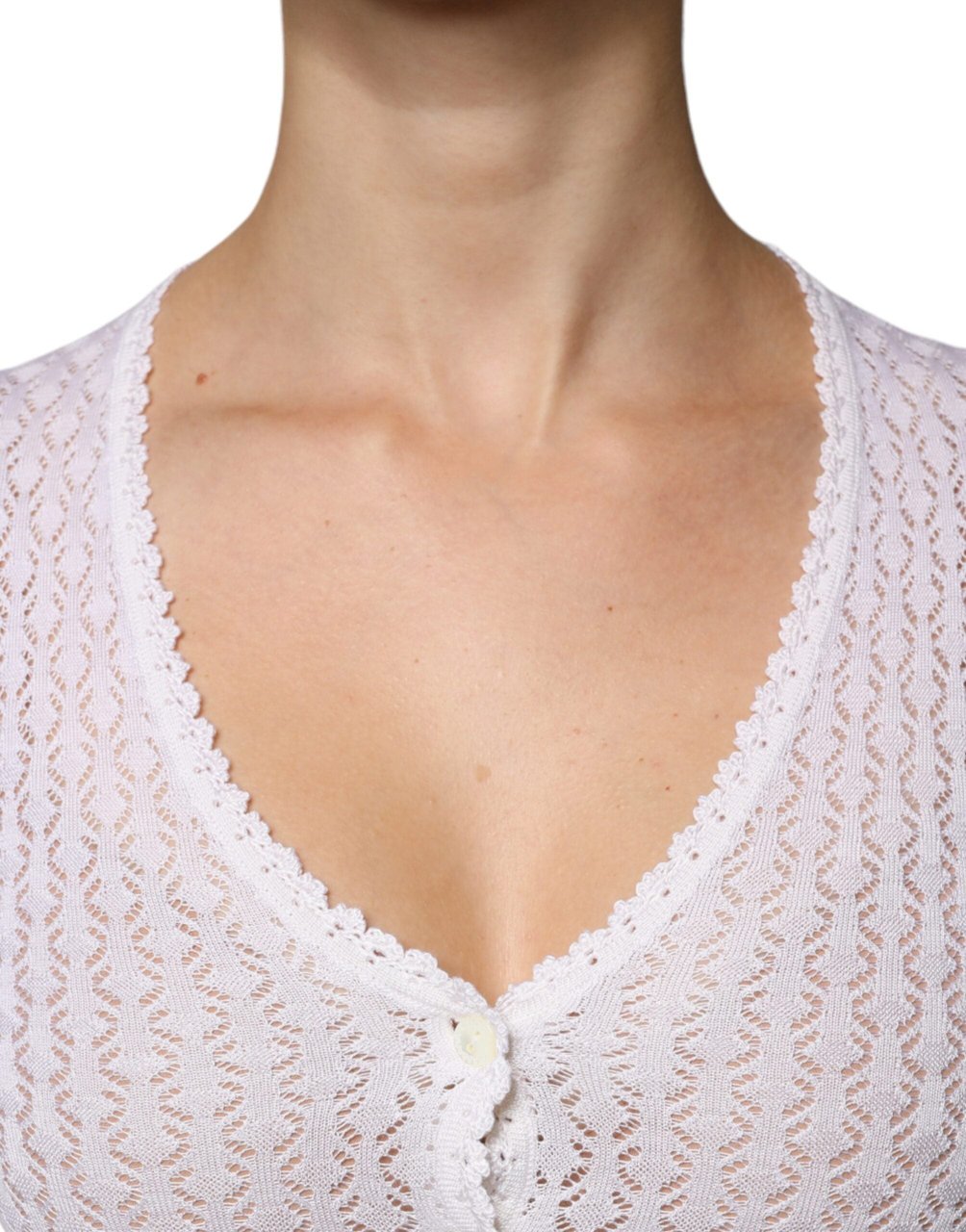 Dolce & Gabbana White Silk Button Down Cardigan Sweater Wit