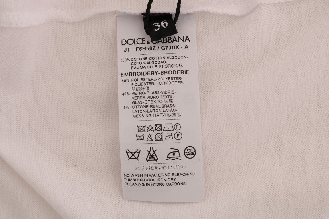Dolce & Gabbana White Cotton Fairy Tale T-Shirt Wit