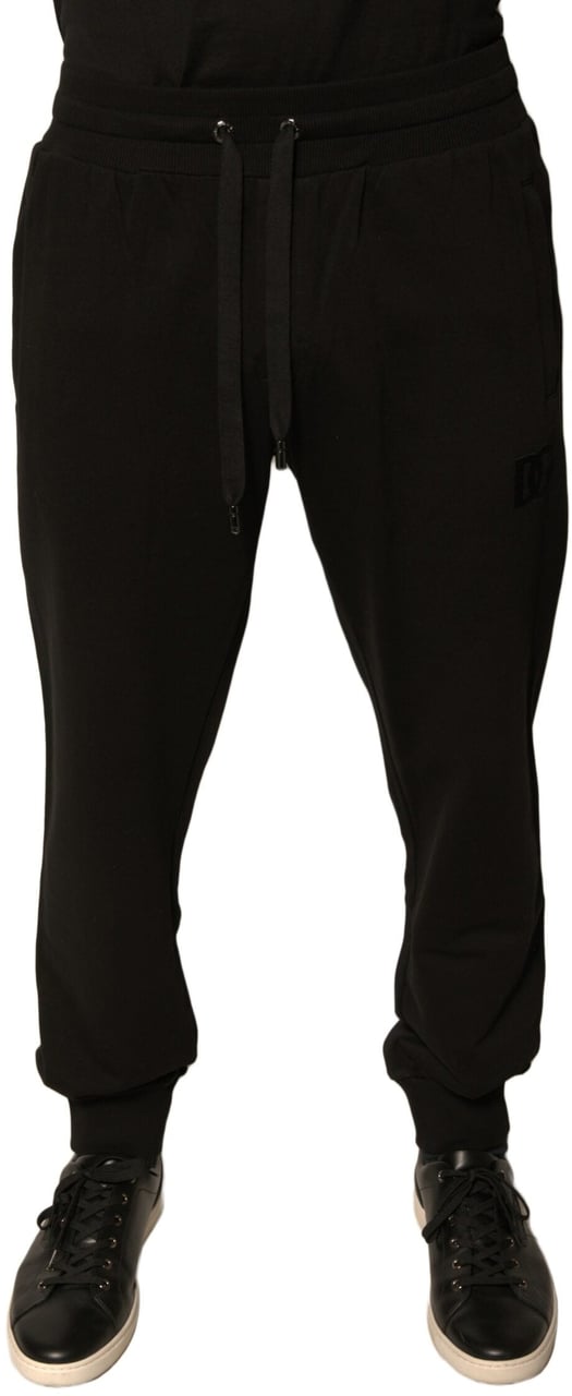 Dolce & Gabbana Black Cotton Jogger Men Sweatpants Pants Zwart