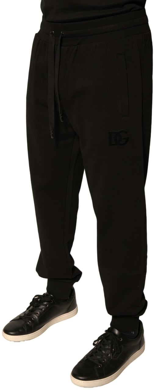 Dolce & Gabbana Black Cotton Jogger Men Sweatpants Pants Zwart
