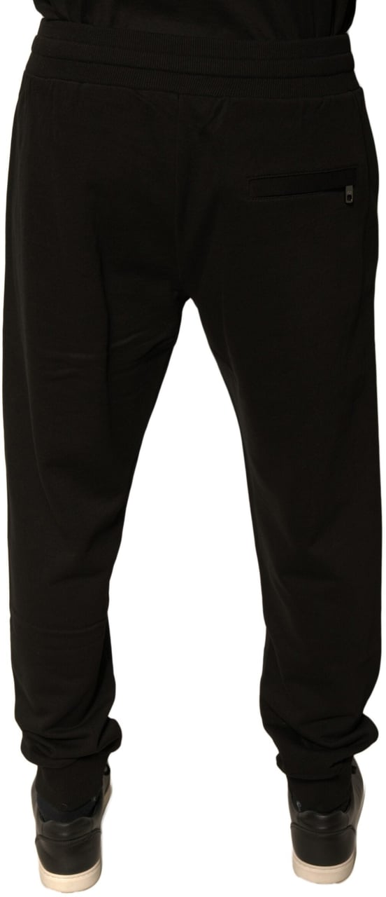 Dolce & Gabbana Black Cotton Jogger Men Sweatpants Pants Zwart