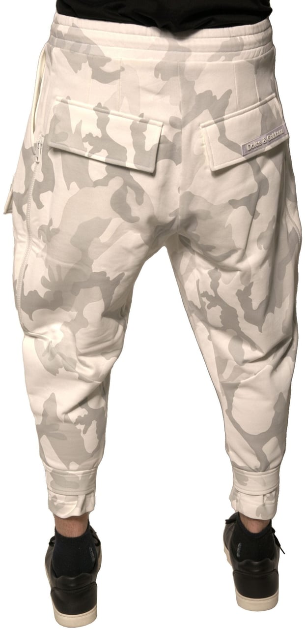 Dolce & Gabbana White Camouflage Cargo Jogger Pants Wit