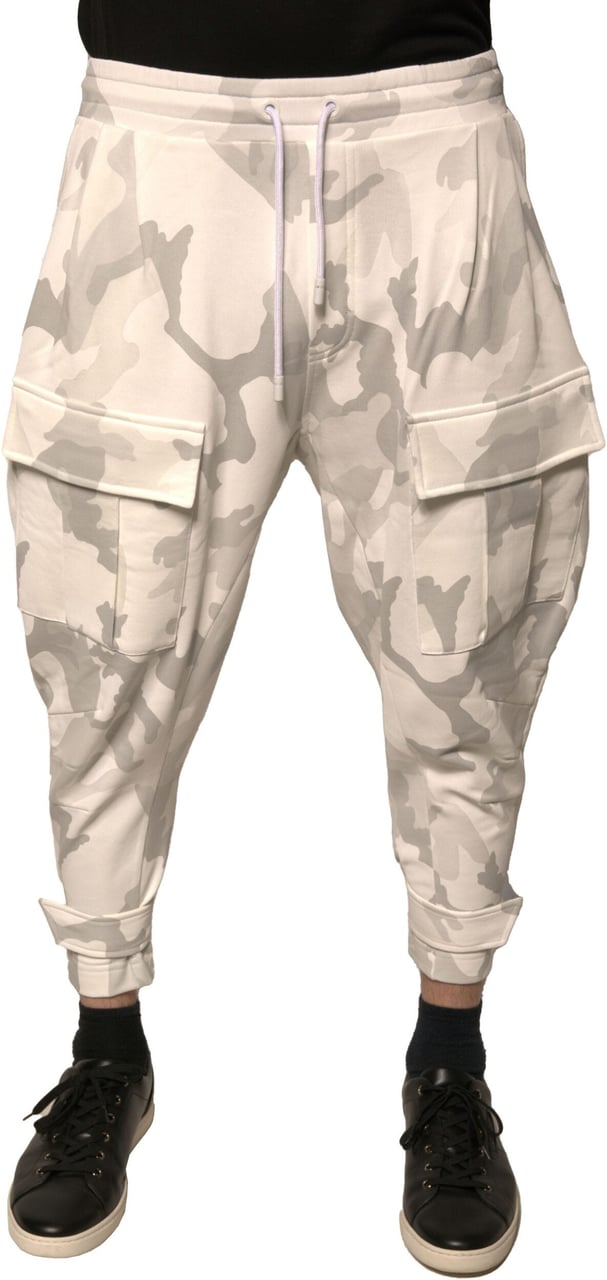 Dolce & Gabbana White Camouflage Cargo Jogger Pants Wit