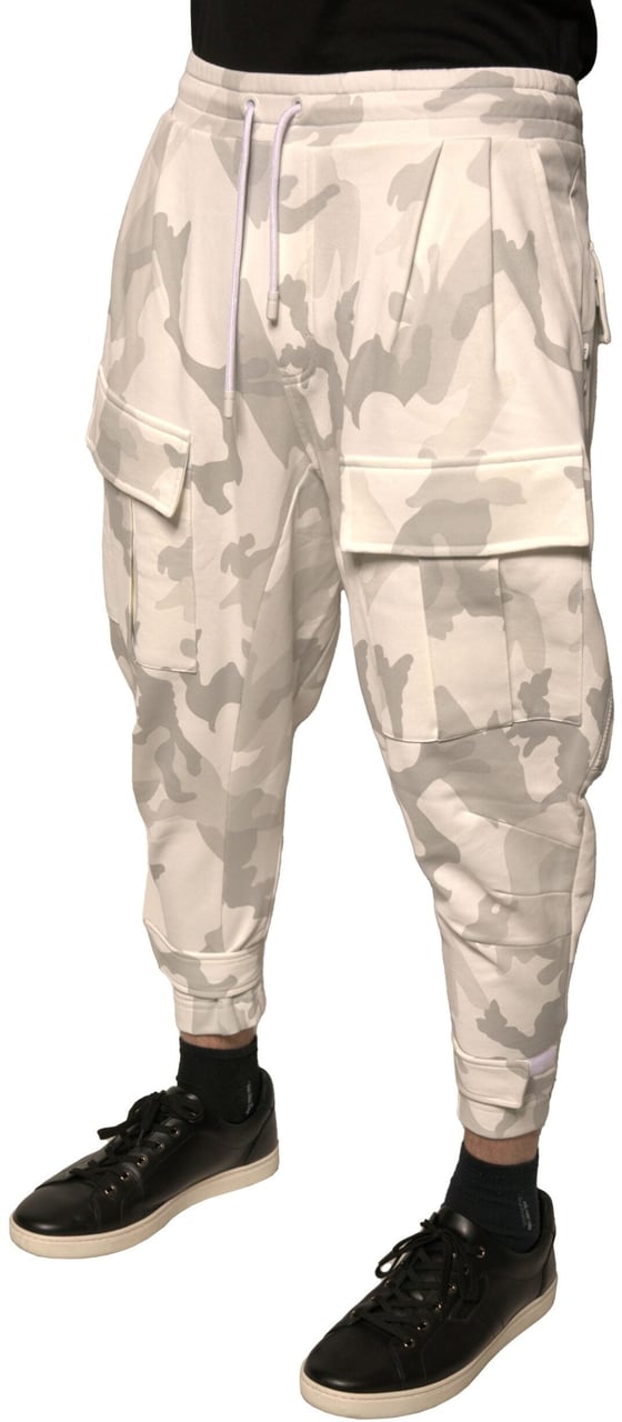 Dolce & Gabbana White Camouflage Cargo Jogger Pants Wit