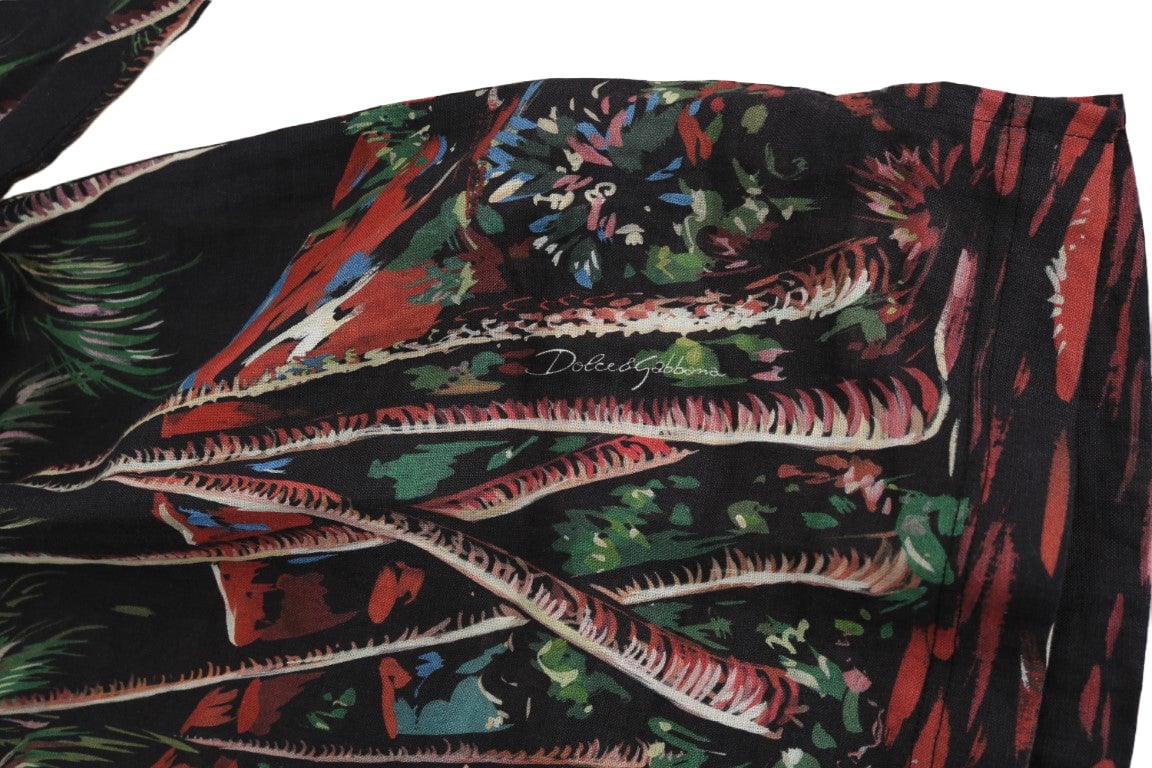 Dolce & Gabbana Black Volcano Sicily Short Sleeve T-Shirt Zwart