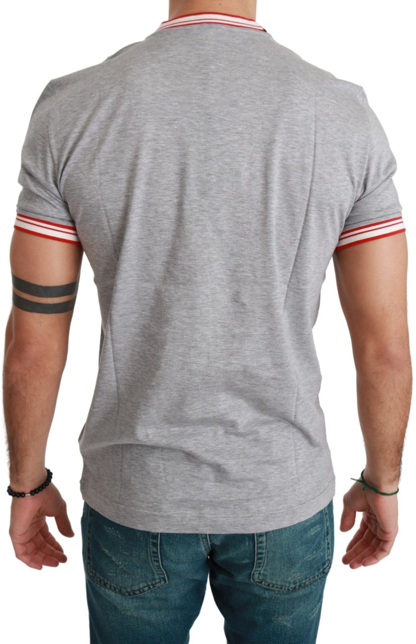 Dolce & Gabbana Gray Cotton Top 2019 Year of the Pig T-shirt Wit