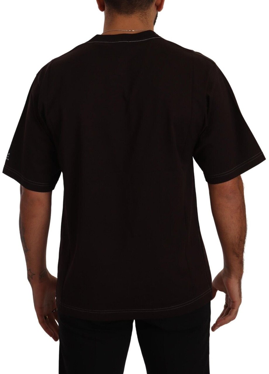 Dolce & Gabbana Bordeaux Cotton L-Amore Print Crewneck T-shirt Maroon