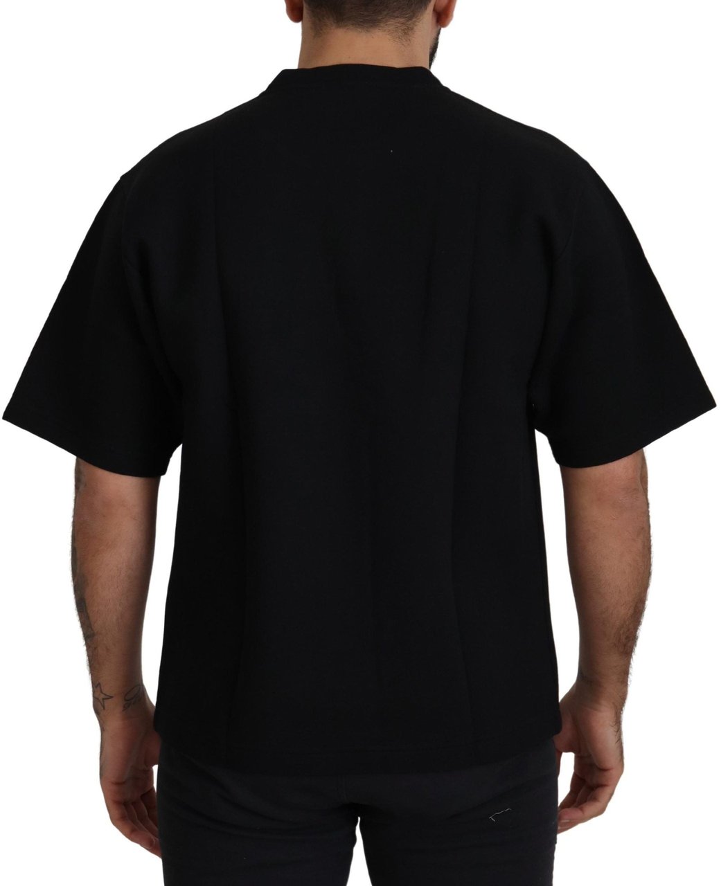 Dolce & Gabbana Black Logo Cotton Crewneck T-shirt Zwart