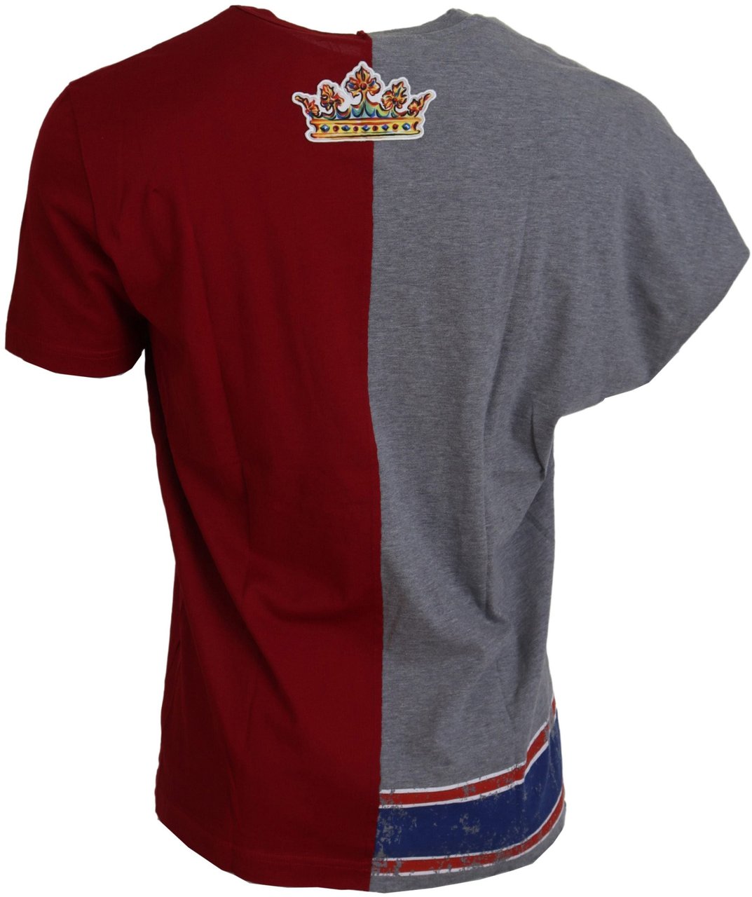 Dolce & Gabbana Red Gray Two Model DG Angel Crewneck  T-shirt Divers