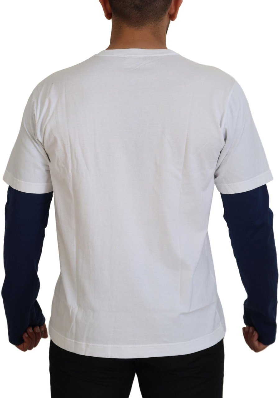 Dolce & Gabbana White Blue DG Crown Pullover Sweater Zwart