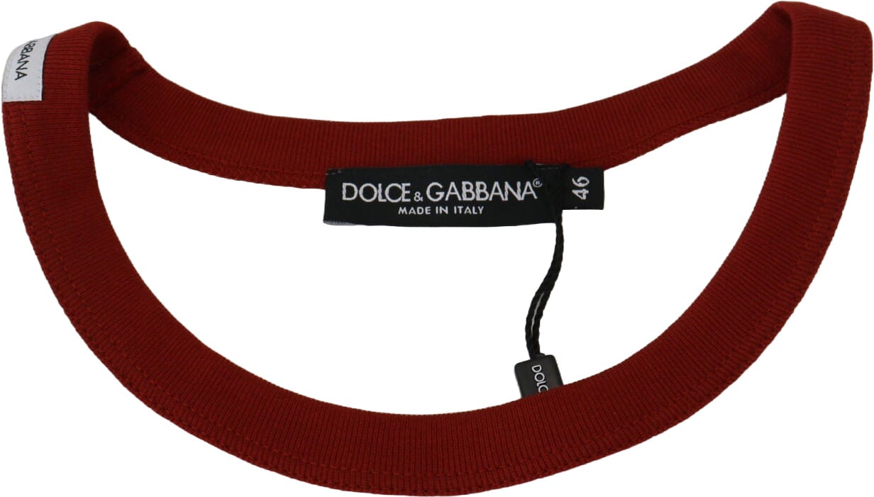 Dolce & Gabbana Cotton White Logo Print Crewneck T-shirt Wit