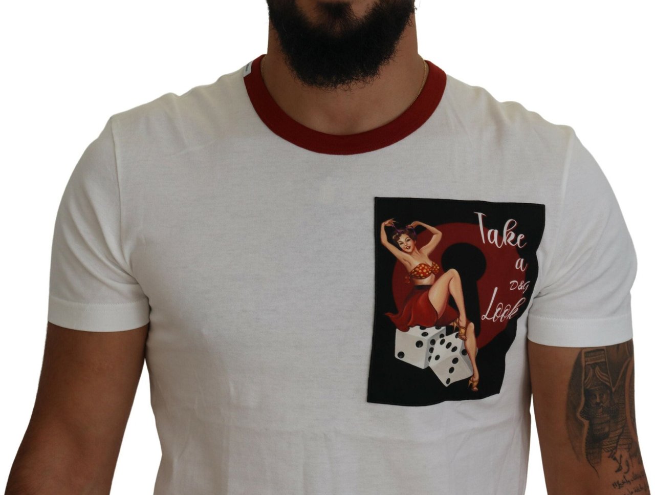Dolce & Gabbana Cotton White Logo Print Crewneck T-shirt Wit