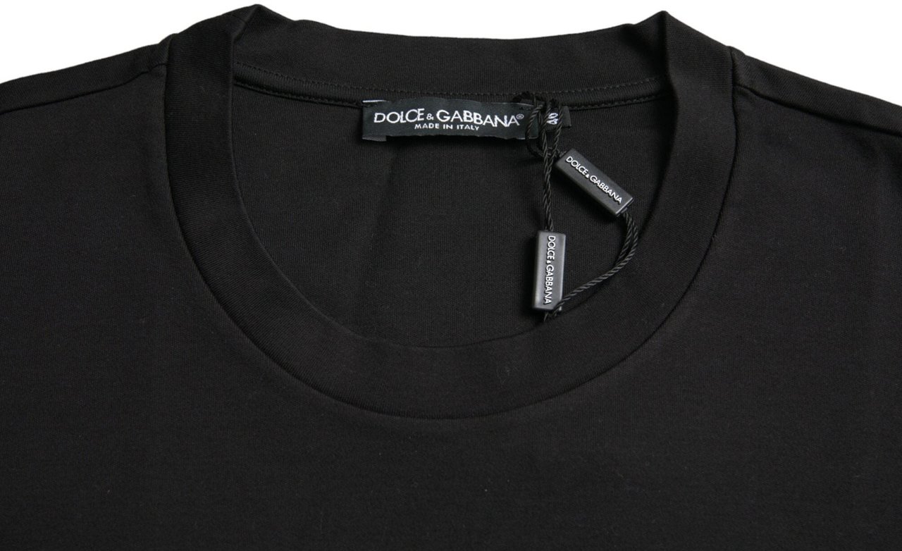 Dolce & Gabbana Black With Love Always Crew Neck Top T-shirt Zwart