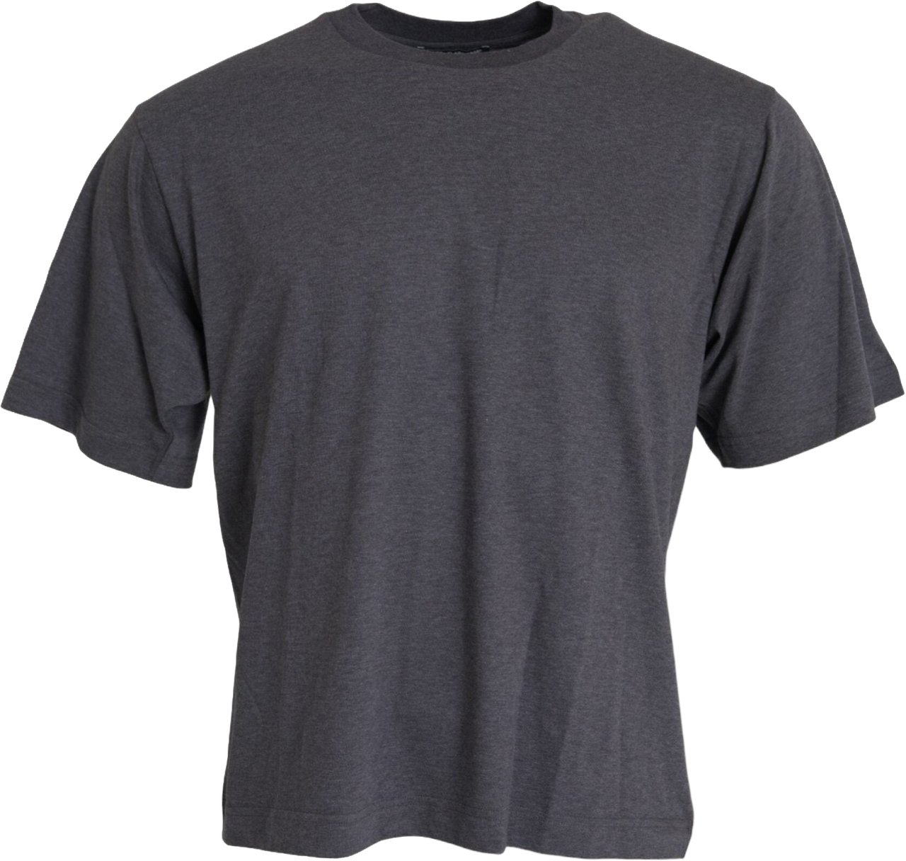 Dolce & Gabbana Gray Cotton Round Neck Short Sleeve T-shirt Grijs