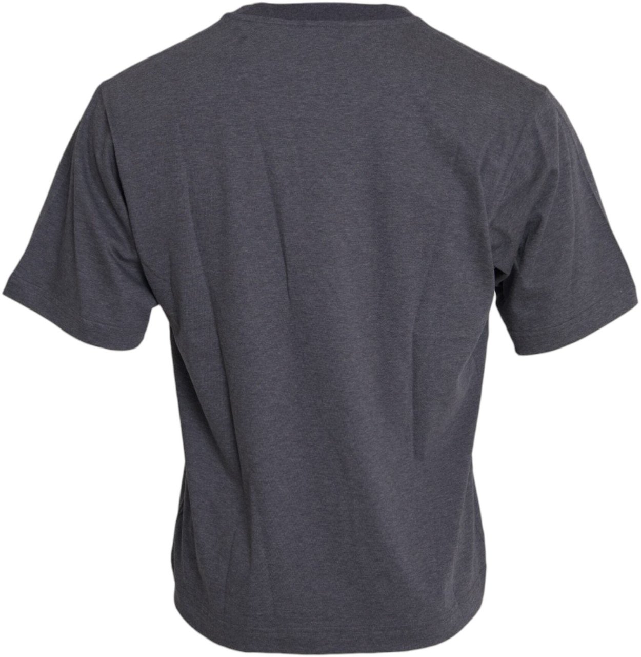 Dolce & Gabbana Gray Cotton Round Neck Short Sleeve T-shirt Grijs