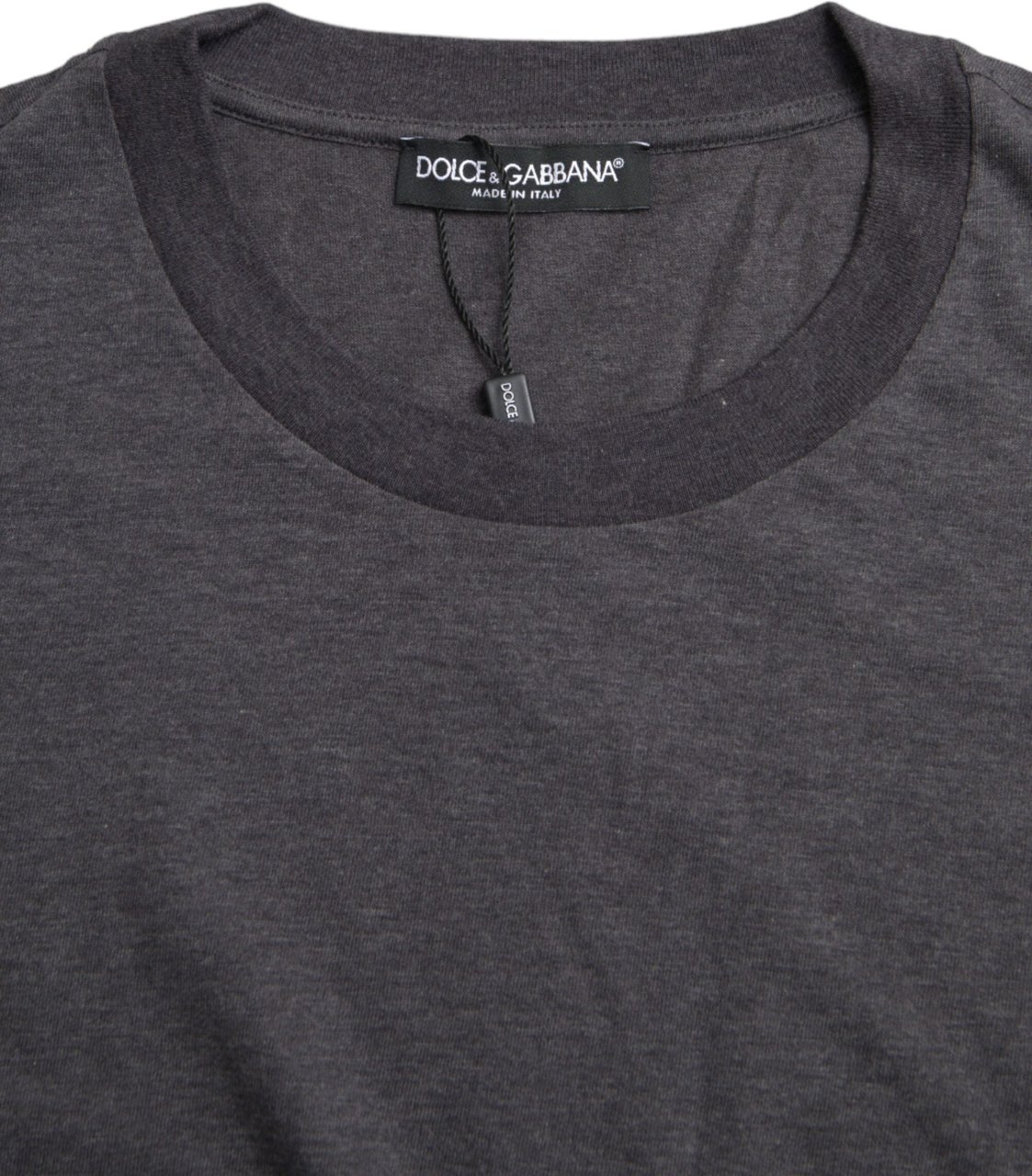 Dolce & Gabbana Gray Cotton Round Neck Short Sleeve T-shirt Grijs