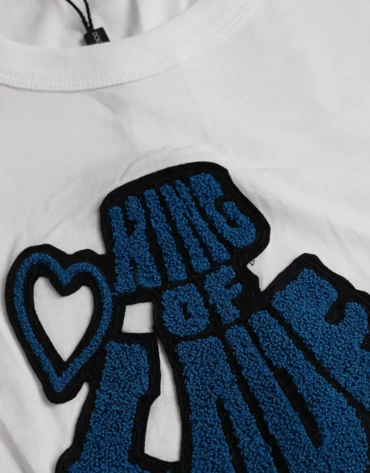 Dolce & Gabbana White King Of Love Round Neck Short Sleeves T-shirt Wit